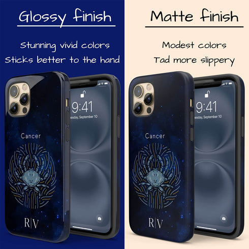 Personalized Blue Zodiac Horoscope Sign iPhone Case